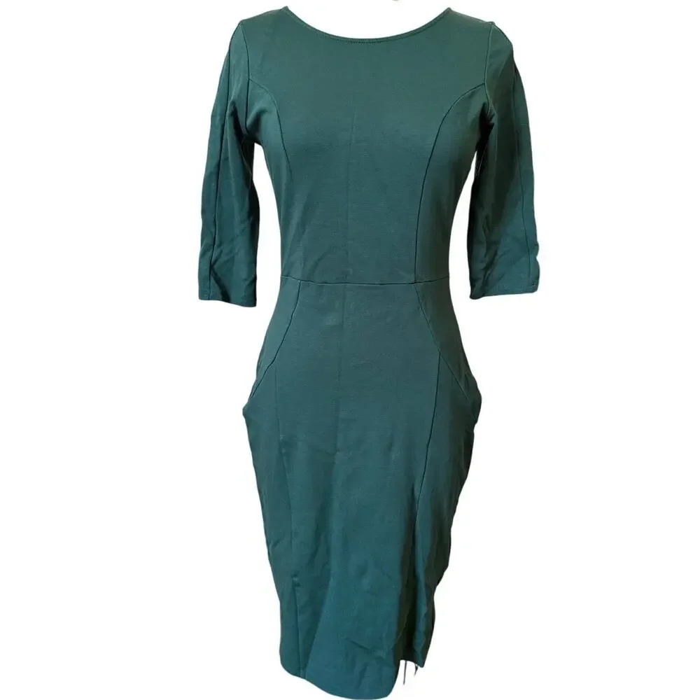 fitted wiggle dress Ponte Wiggle Dress 2XL / Black